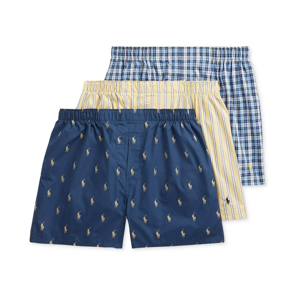 Polo Ralph Lauren 3-Pack WOVEN Boxers~Men's LRG 36"-38"~ASSORTED